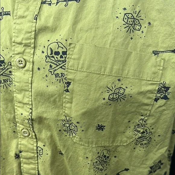 Lucky Brand Olive Green Casual Button Down Shirt - Picture 6 of 7